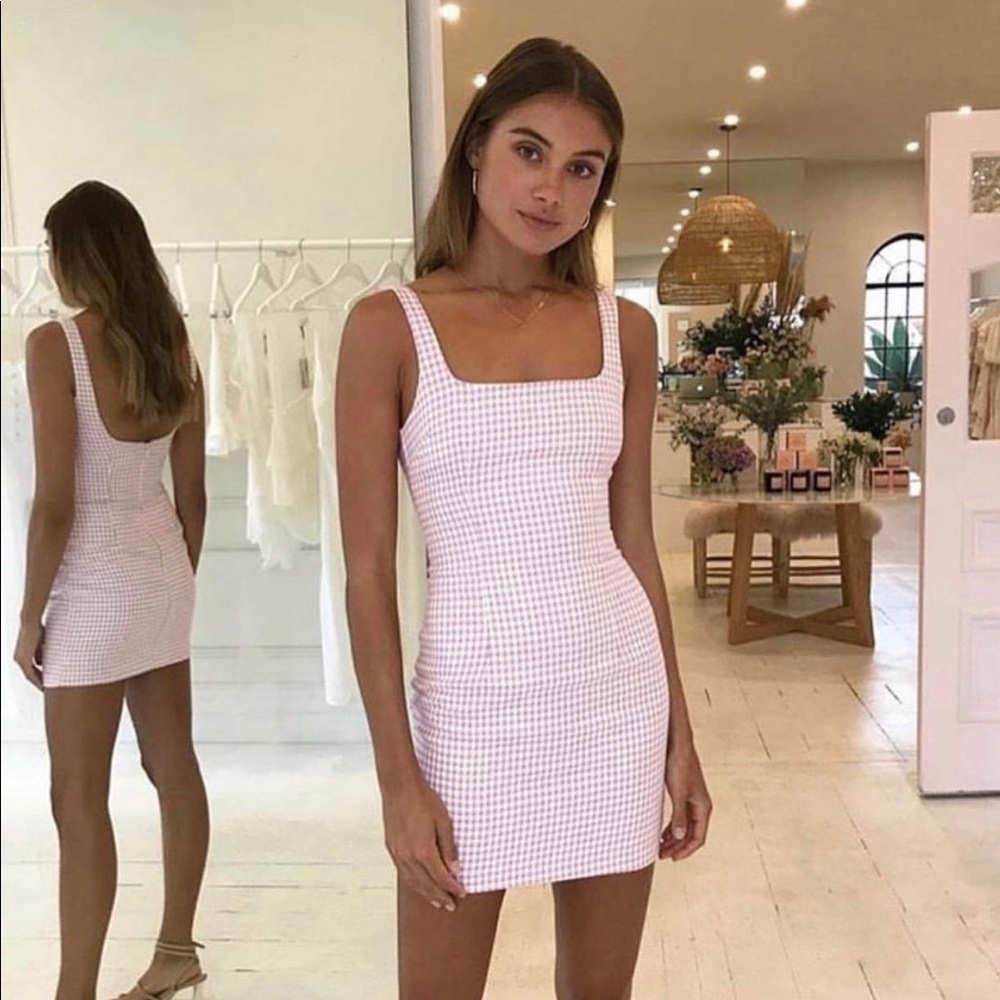 Bec & Bridge Check You Later Dress in Pink